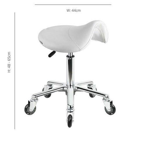 Salon First SADDLE STOOL WHITE - Salon First Beauty Supplies - Salon First